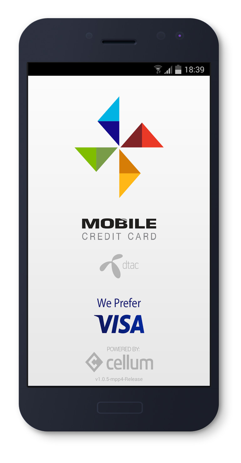 Mobile Credit Card splash screen on Android